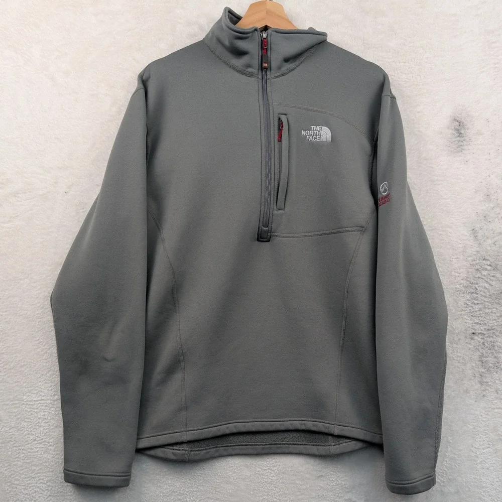 The North Face Pullover Men's Large Gray Summit Series Gorp Quarter Zip Sweater